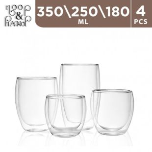Double Wall Glass Cup 4Pcs by Noof and Hanoof