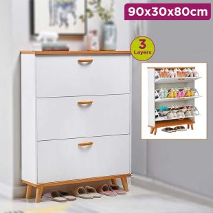3-Layer Shoe Rack 80 × 30 × 90 cm