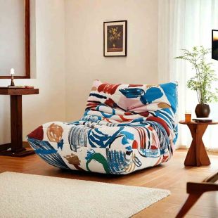 أريكة متعددة الألوان برسومات جرافيتي مقاس 90 × 75 × 65 سم