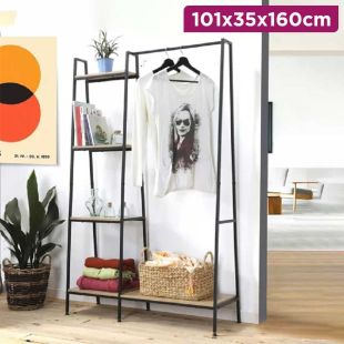 Multi-Purpose Metal Organizer with 4 Wooden Side Layers