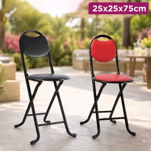 Padded Metal Folding Chair with Backrest