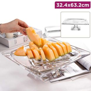 Glass Serving Bowl with Stand - 1 Piece