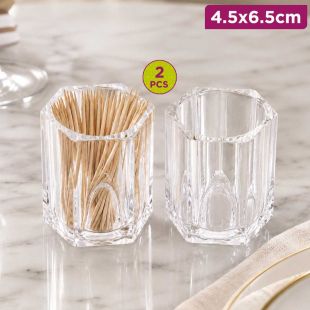 Crystal Clear Acrylic Toothpick Holders 2 Pcs