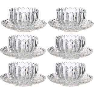 طقم تقديم زجاجي فاخر مع صحون 12 قطعة