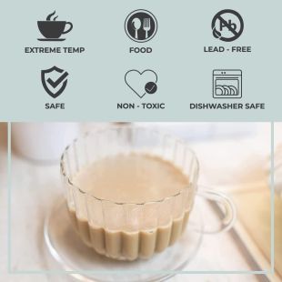 كوب عصري مضلع من زجاج البوروسيليكات 450 مل 12 قطعة