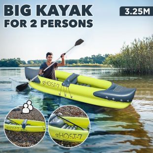 Dual Person Inflatable Kayak Boat with Paddle
