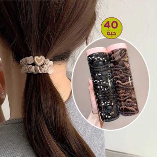 ربطات شعر متعددة الألوان متينة وأنيقة 40 قطعة