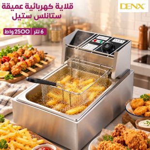 قلاية كهربائية عميقة ستانلس ستيل 6 لتر 2500 واط من Denx