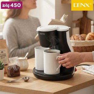 ماكينة تحضير القهوة بالتقطير 450 واط مع 2 كوب سيراميك من DENX