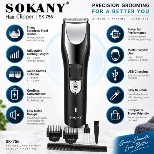 SOKANY Professional Hair Clipper and Trimmer