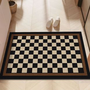 سجادة حمام ناعمة بتصميم Edge Black غير قابلة للانزلاق وسريعة الجفاف