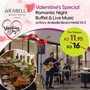 Celebrate Love with Romantic Buffet Evening with Live Music at Arabella Beach Hotel