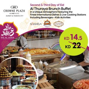 Richest Brunch Buffet at Al Noukhaza & Jamawar & Sakura Restaurant - Crowne Plaza Hotel
