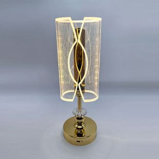 مصباح طاولة كريستالي ذهبي LED يعمل باللمس 40 سم