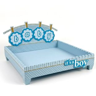Elegant Wooden Baby Boy Shower Tray