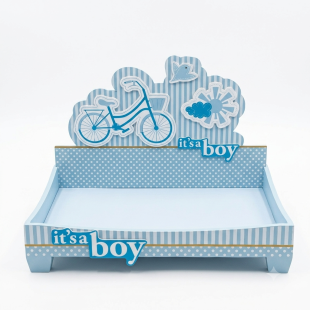 Elegant Wooden Bicycle and Cloud Design Baby Boy Shower Tray
