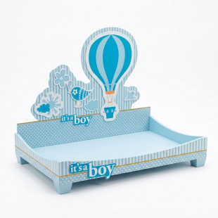 Elegant Wooden Hot Air Balloon Design Baby Boy Shower Tray