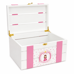 Elegant Wooden Treasure Chest Design Baby Girl Shower Tray