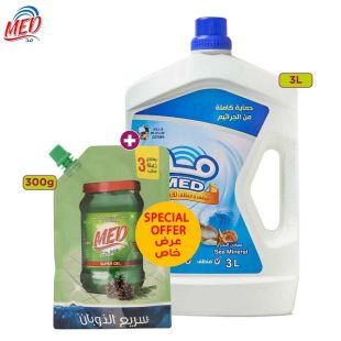 Med Disinfectant And Floor Cleaner 3 Liters + Super Gel 300 Grams (Sea Minerals Scent)