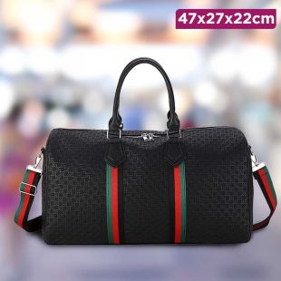 Ribbon Leather Shoulder Bag - 47 x 27 x 22 cm