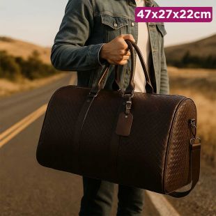 Elegant Leather Shoulder Bag - 47 x 27 x 22 cm