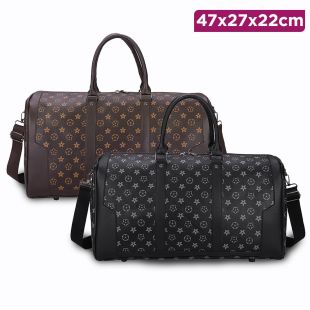 Flowers Leather Shoulder Bag - 47 x 27 x 22 cm