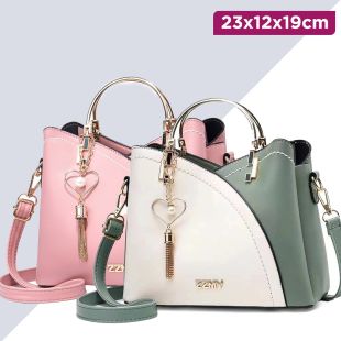 Korean Style Color Block Crossbody Bag for Women 23 x 12 x 19 cm