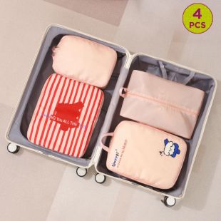 Portable Clothes Travel Organizing Breathable Bag 4Pcs Set