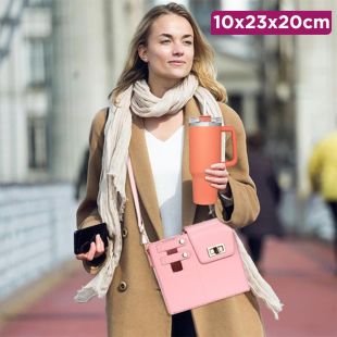 Women's Shoulder Bag with Cup Holder Base