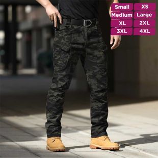 Camouflage Water-Resistant Loose Trousers For Men