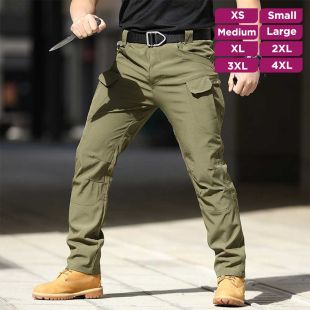 Plain Water-Resistant Loose Trousers For Men