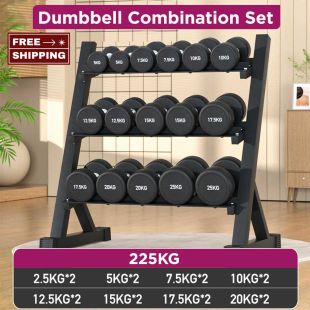 Professional Men’s Dumbbell Combination Set 225KG with Rack