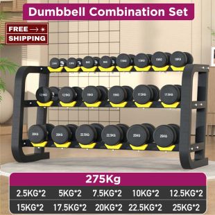 2 Professional Men’s Dumbbell Combination Set 275KG with Rack