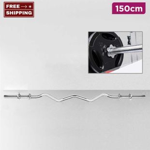 Triangular Curved Steel Barbell Bar - 150cm