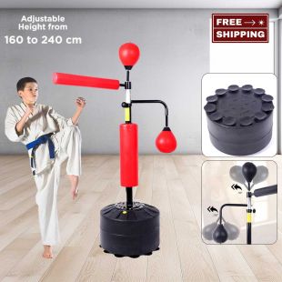 Vertical Boxing Training Stand with Rotating Arms and Speed Balls
