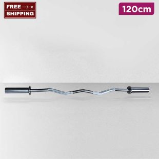 Curved Steel Barbell Bar - 120cm