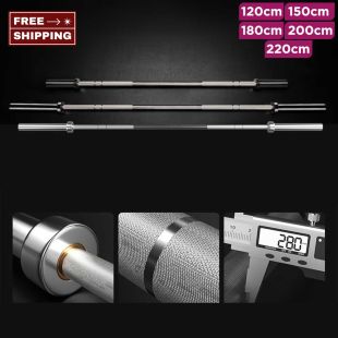 Steel Straight Barbell with Comfortable Grip