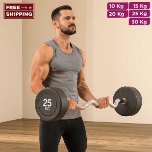 Fixed Weight Curl Bar with Comfort Grip