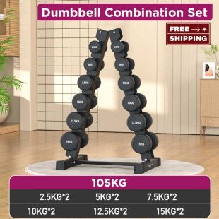 Professional Men’s Dumbbell Combination Set 105KG with Rack