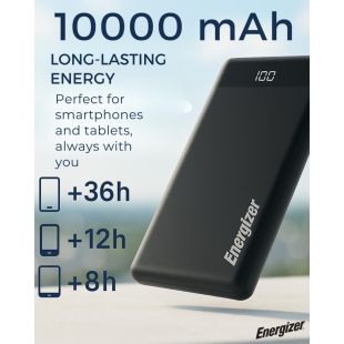 Energizer 10000mAh Power Bank with Three Output Ports 37W