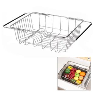 رف تجفيف الأطباق القابل للتمدد فوق المغسلة