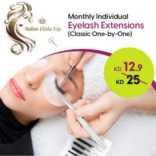 Monthly Individual Eyelash Extensions Classic One-by-One from Salon Elida 