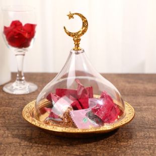 طبق تقديم حلوى أنيق بغطاء هلال