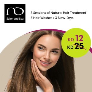 3 Natural Hair Mask Sessions With Washing + 3 Blow-dry from Nadia Dashti Salon & Spa