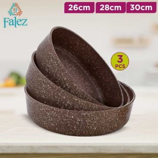 Falez Granite Tray 3Pcs Set 26 - 28 - 30cm