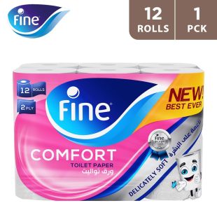 Fine Toilet Tissue Comfort 140 Sheets 2 Ply - 12 Rolls