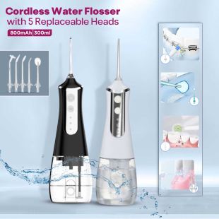 Cordless Water Flosser with 5 Replaceable Heads