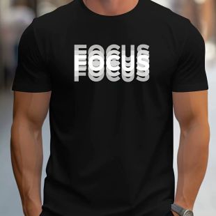 Focus 3D Design Short Sleeve T-Shirt For Men