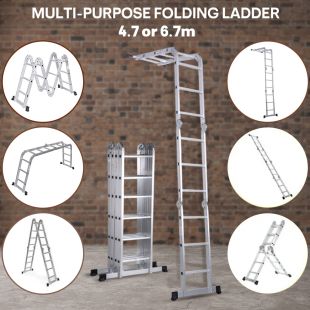 Multi-Purpose Aluminum Folding Ladder 4.7 or 6.7m
