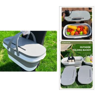 سلة قابلة للطي مع غطاء ومقابض